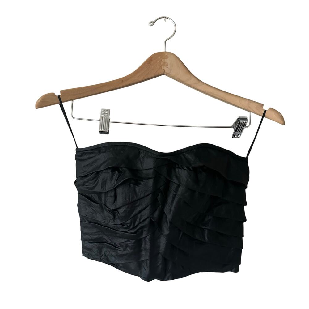 Yigal Azrouel Black Ruffle Corset Top Size 0